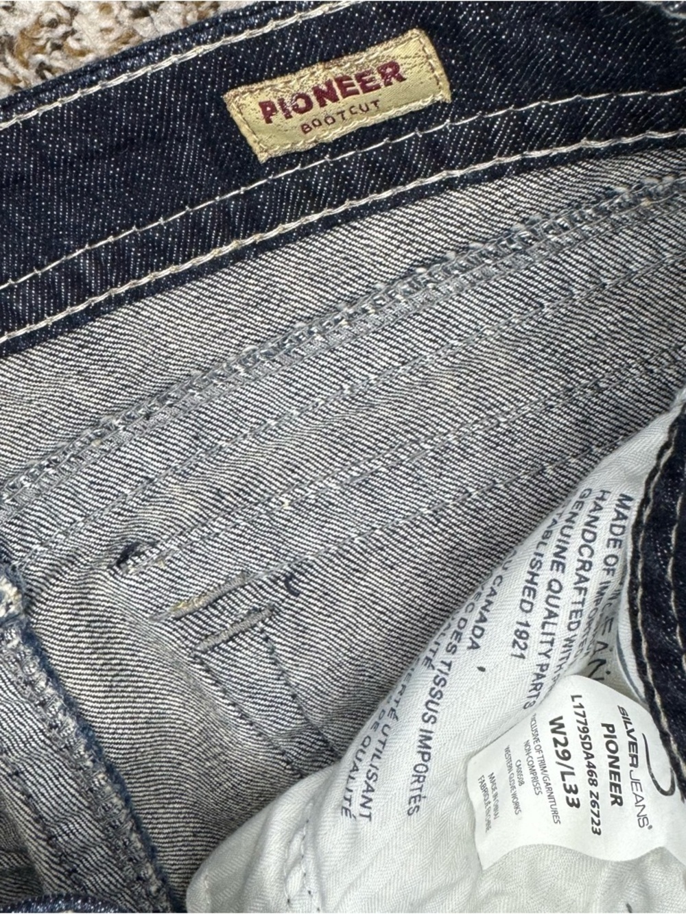 Silver Jeans Pioneer Bootcut Jeans Dark Wash W29 L33 NWT Denim - Picture 3 of 7
